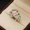 Woman Rose Elegant Double Layer 3D Three-dimensional Ring Wedding Party Engagement Ring Personalized Jewelry Gift