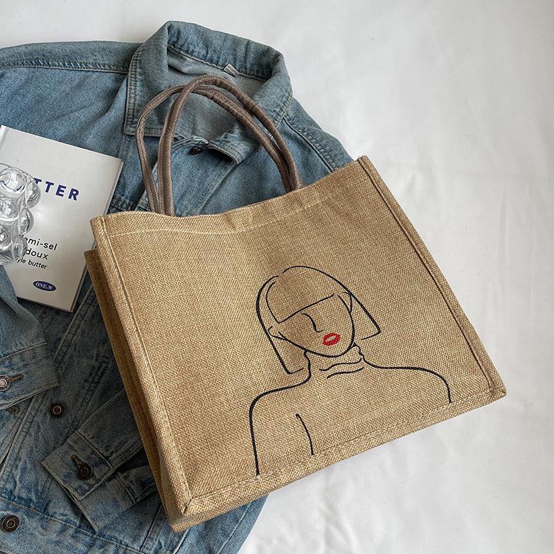 Large Capacity Single Shoulder Tote Bag for Women Ethnic Style Mommy Bag College Student Handbag