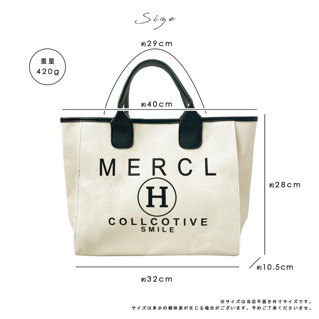 Tote Large Free Logo Canvas Bag [DIVA Rose] Women's Bag, Canvas, Capacity, Lightweight, Standing, Handbag, Handbag, Stylish, Mother's Bag, (Black)