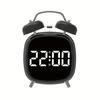 1pc Creative High Volume Alarm Clock for Heavy Sleepers Digital LED Display with Dual Auditory Visual Alerts, Battery Powered AAA Not Included