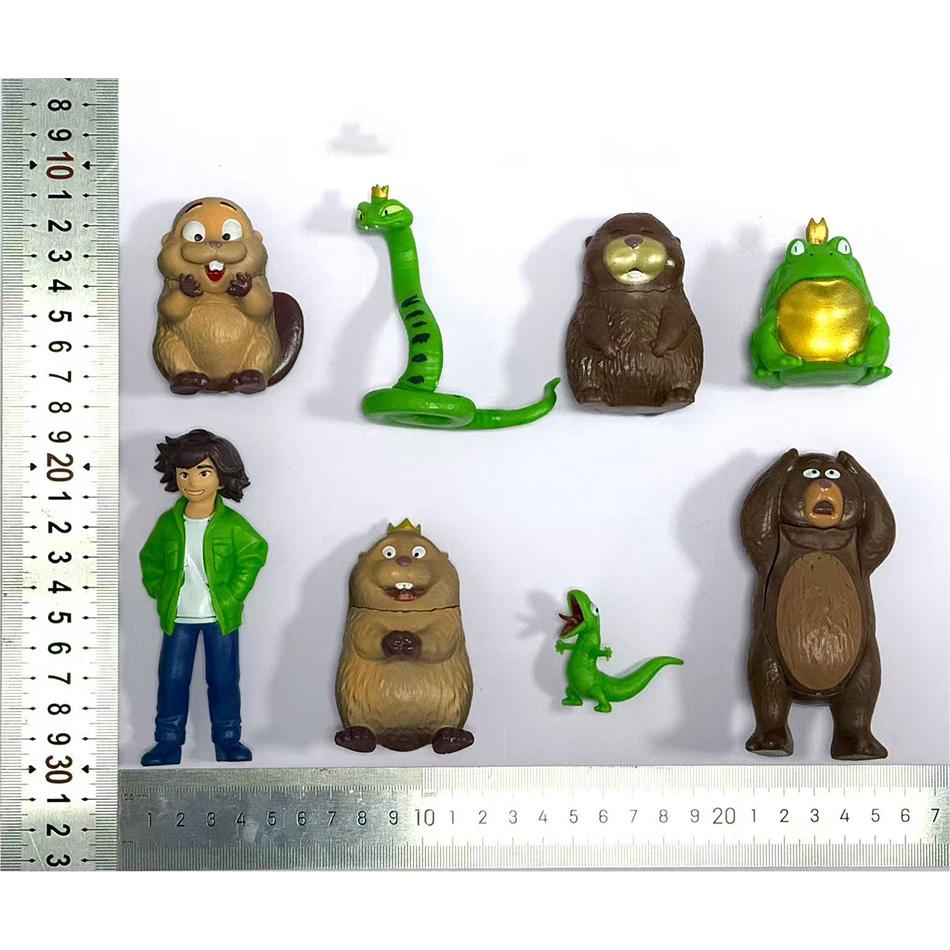 8Pcs Pixar Hoppers Beaver Transformation Plan Action Figures Cute Cartoon PVC Model Toy Gift for Kids