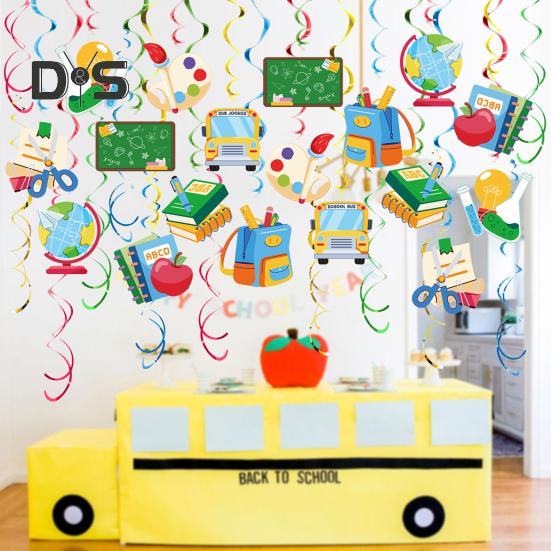 Подвесные завитки для украшения «Назад в школу», украшение потолка в классе, спиральный подвесной вихрь для вечеринки в школьном офисе