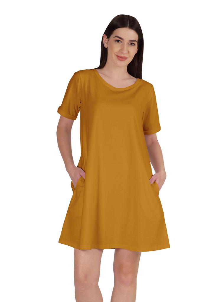 Inkmeso Платье-халат с карманами, летняя хлопковая туника, футболка, платье для женщин