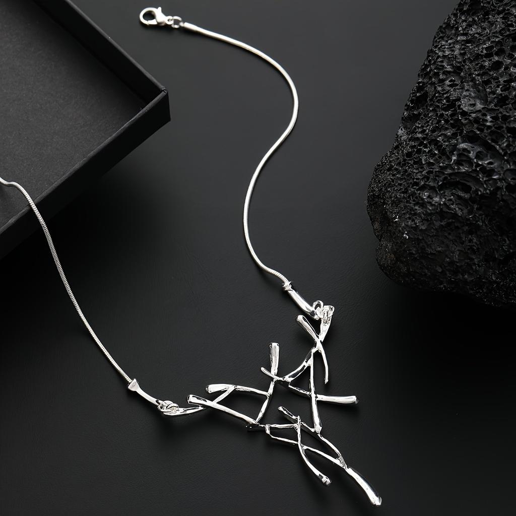 Нерегулярная геометрическая цепочка на ключицу с веткой дерева, персонализированное оленье роговое колье для дам, высококлассное, универсальное