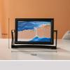 Creative Moving Sand Art Painting Square Glass 3D Deep Sea Sandscape Quicksand Hourglass Rotatable Flowing Sand Home Decor Gifts