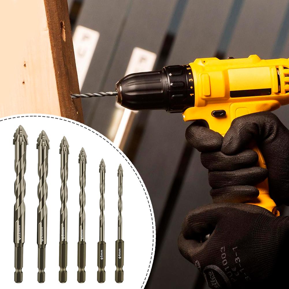 Cross Hex Drill Bit Set For Concrete Porcelain Tile Bits Drill Tools Metal Multifunction Profes Y1N5