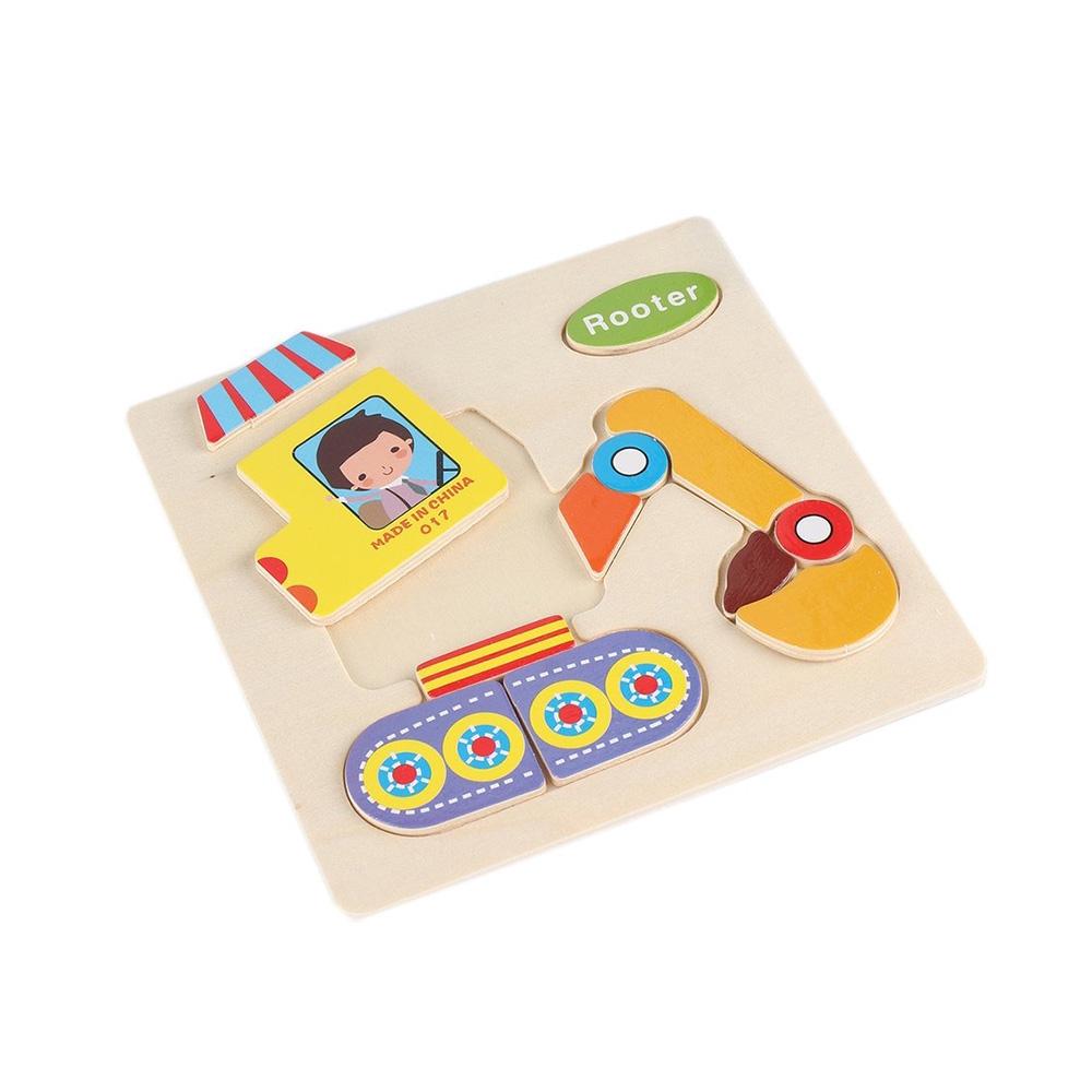 1/2/5PCS Kids 3D Wooden Puzzle Jigsaw Cartoon Animal Puzzles Kids Early Educational Toy