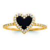Gold Plated Ring 'Sissi' Black Gold - 10x10 Mm (heart- Love)
