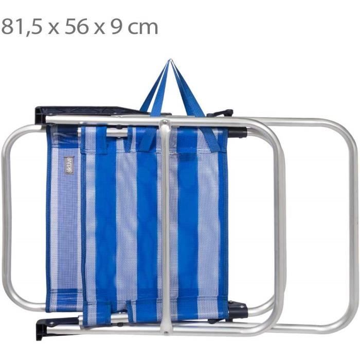 Aktive 53952 Fixed Folding Chair Aluminum Beach 51 X 56 X 90 Cm Blue