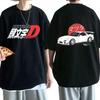 Summer Anime 100% Cotton T-shirt O Neck Short Sleeve Summer Casual Men's Loose T-shirt R34 Skyline GTR JDM Manga T-shirt