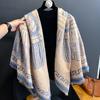 2024 New Printed Fashionable Double-sided Imitation Cashmere Thick Scarf for Women, Elegant Shawl for External Wear