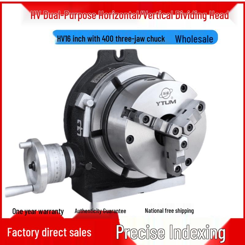 Universal Milling Machine with HV Dividing Head, 16-inch Rotary Table, and 400 Three-Jaw Chuck