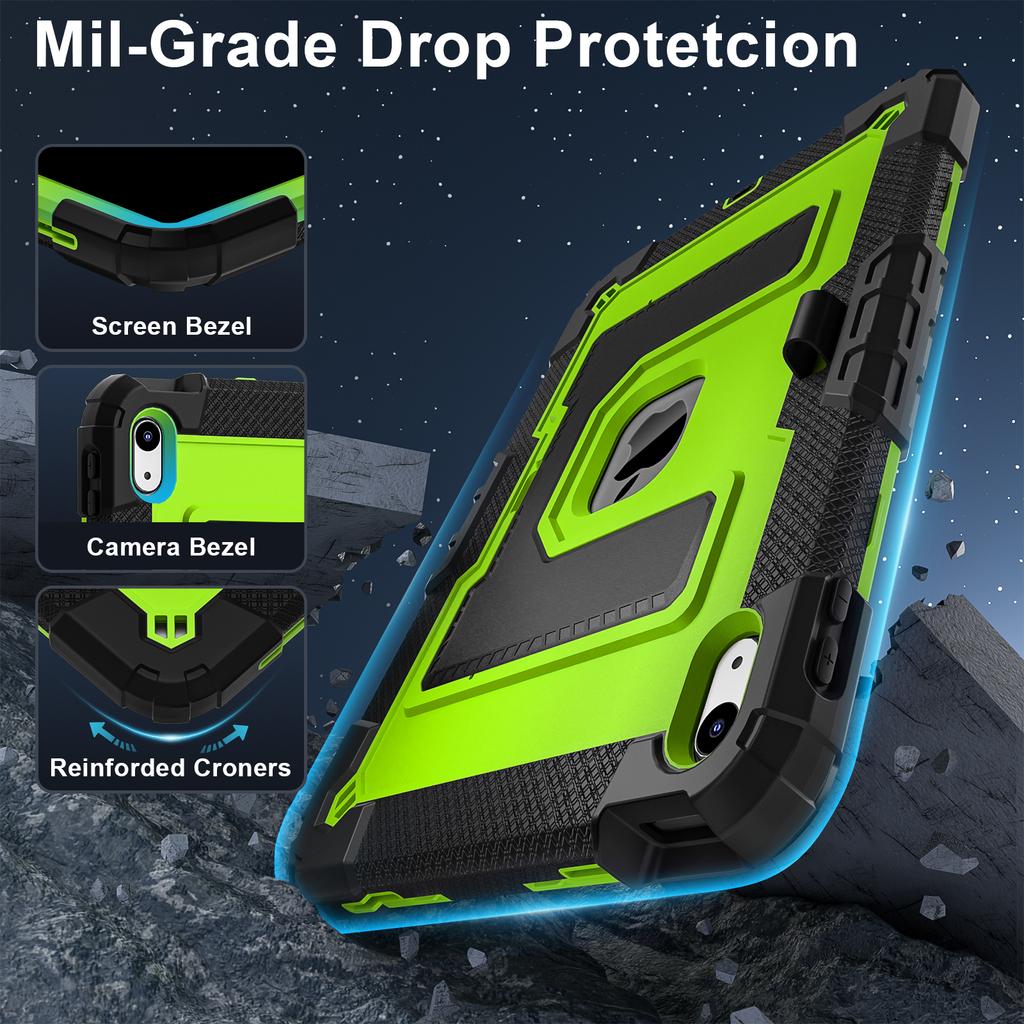Case for iPad 10 11th A16 For iPad Air 11 10.2 Air 5 Air4 Mini 7 6 Heavy Duty Shockproof with Handle/Bracket/Shoulder Strap Case