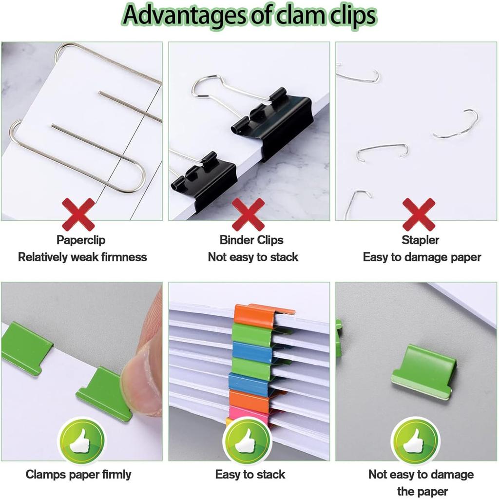 Push clip filling transparent metal clip reusable paper fastener used for documents test papers office binding clips white black supplementar