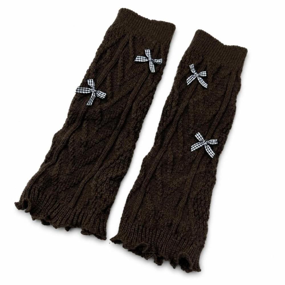 Knitted Style Bow Tie Leg Warmers Pile Stockings Stacked Socks Cute Guards Socks  Ballet Style