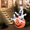 Halloween Inflatable Ghost on Pumpkin LED Blow Up Inflatables for Halloween Party Indoor Outdoor