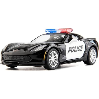 Масштаб 1/36 Corvette Grand Sport C7, модель полицейской машины, литая под давлением коллекция игрушек