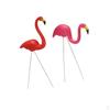 2Pieces Pink & Red Plastic Flamingo Yard Garden Lawn Art Ornaments Decor