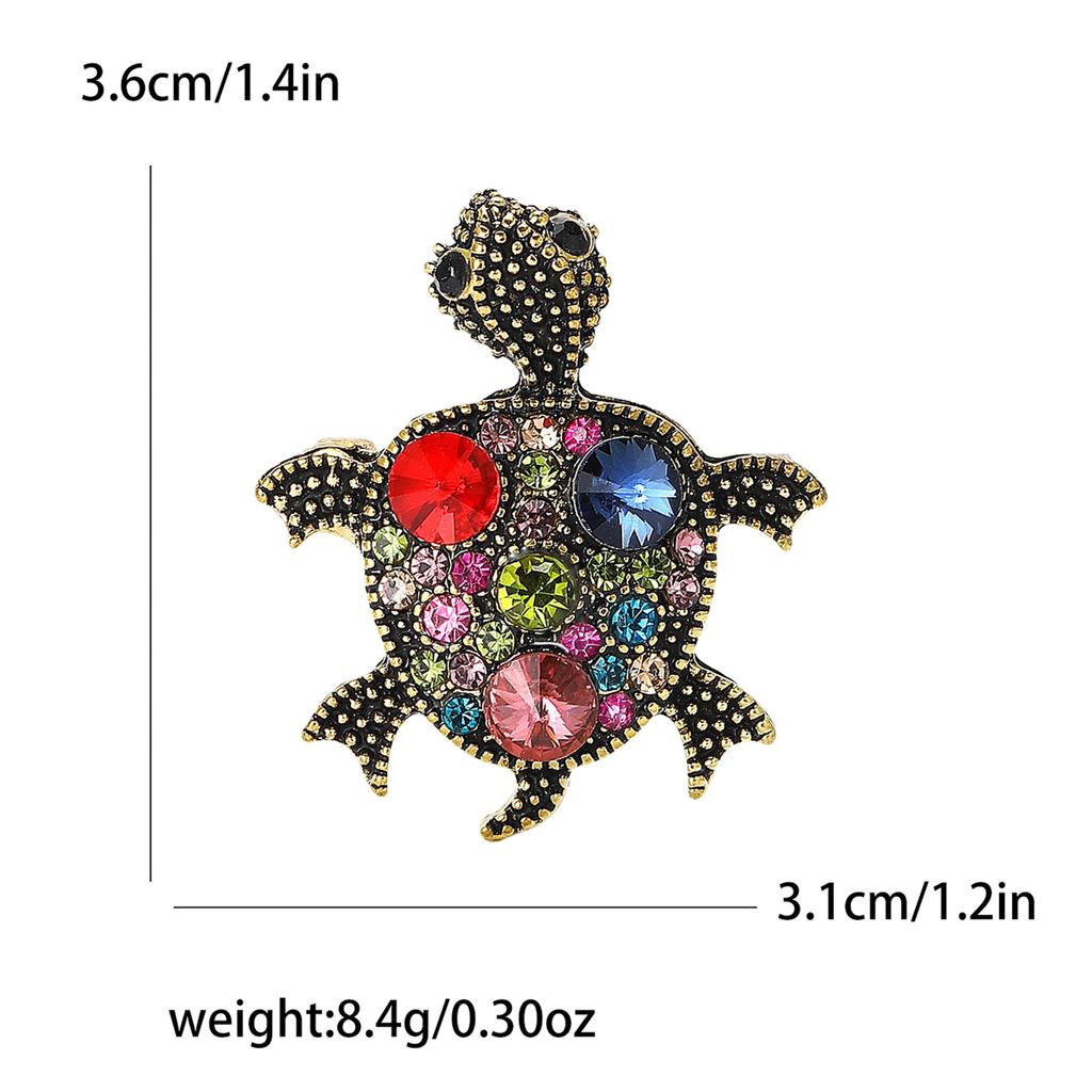 Fashion Retro Alloy Rhinestone Little Turtle Brooch Creative Personality Men'S And Women'S Clothing Corsage Jewelry Pin