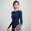 Женский быстросохнущий топ для йоги с длинным рукавом - Дышащий, с круглым вырезом, осенне-зимняя одежда для фитнеса