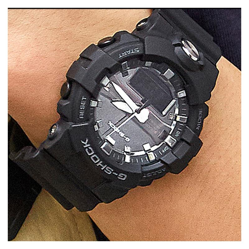 Casio Серия с двойным ЖК/аналоговым дисплеем Черные мужские спортивные часы Яркий цвет Водонепроницаемые и ударопрочные Кварцевый механизм Японский и GA-810MMA-1AER