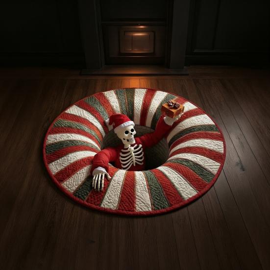 Настенное украшение для дома на праздник 3D Вихрь Хэллоуин Коврик, Круглый Оптическая Иллюзия Жуткий Праздничный Призрак Декор Скелет Коврик для Гостиной Спальни