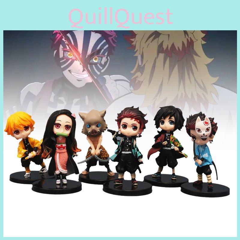 Истребитель демонов 6 шт. Персонаж Демон ПВХ Игрушка Модель Настольный декор Детский подарок Рождество