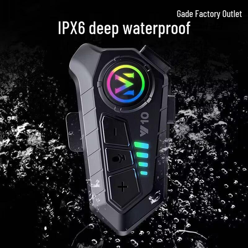 Водонепроницаемая Bluetooth-гарнитура Y10 для шлема и интерком для мотоциклистов - Для полнолицевых и полулицевых шлемов