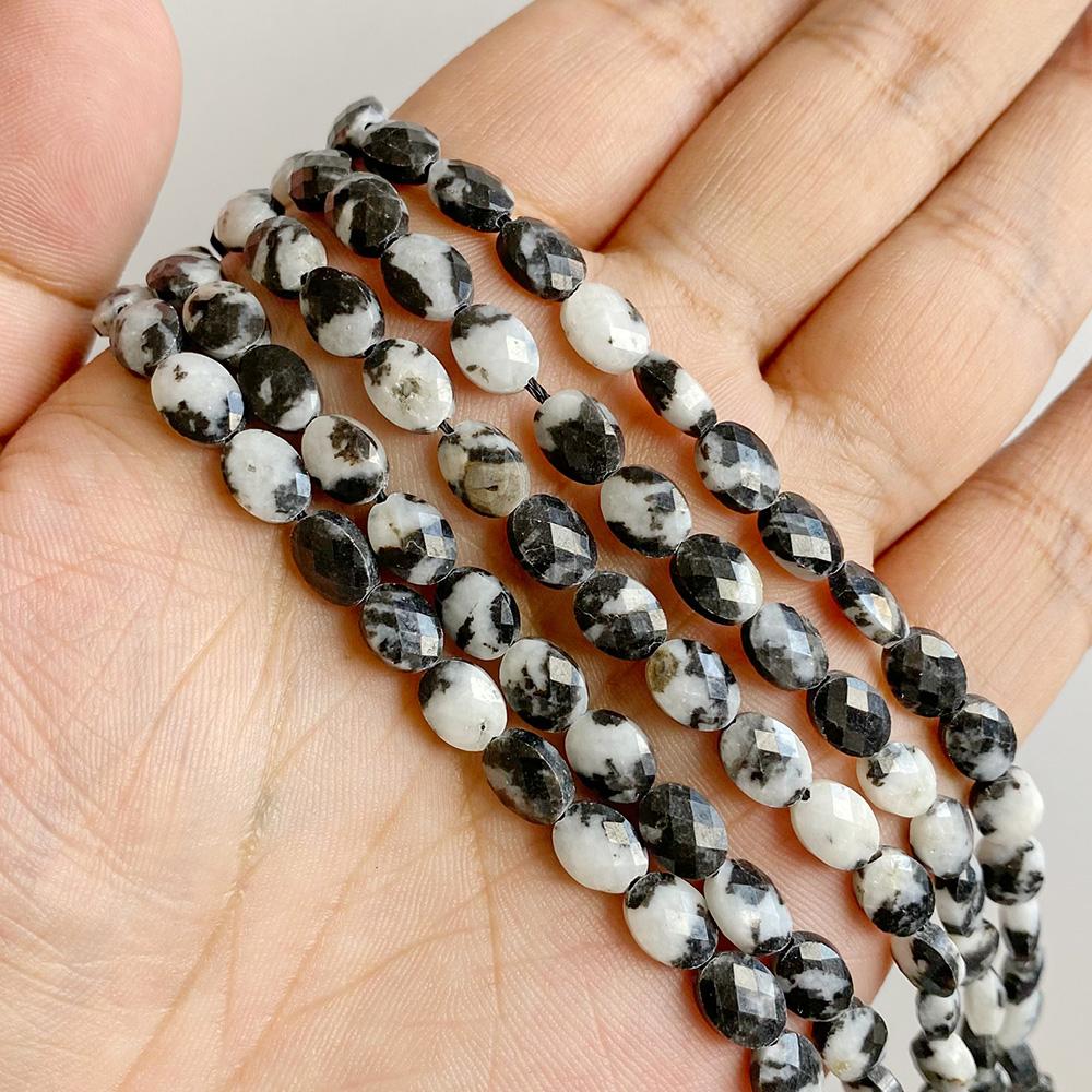 6X8MM Faceted Oval Natural Stone Crystal Jades Bead Charm for Jewelry Making DIY Necklace Bracelet Earring Accessories Wholesale