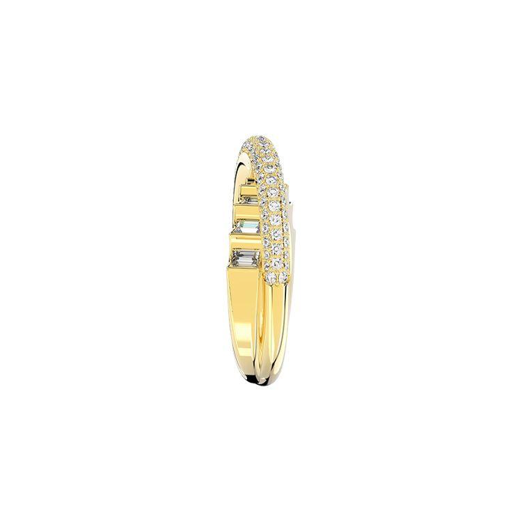 Swarovski Модное Трендовое Кольцо с Смешанной Огранкой для Женщин Золотое 5661057