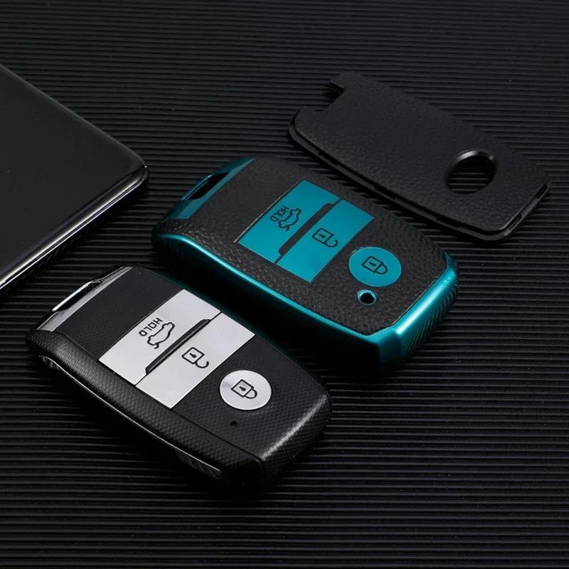 Чехол для автомобильного ключа из ТПУ кожи для Kia Picanto Sportage 2017 2020 RIO 3 Cerato 4 Soul K5 Ceed Optima Seltos Sorento Аксессуары