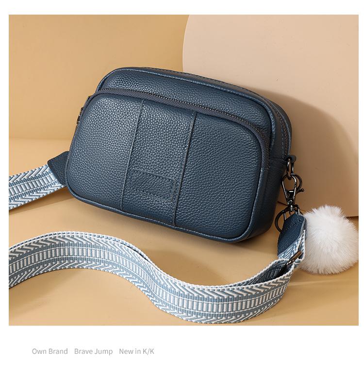 Женская сумка из натуральной кожи через плечо и кроссбоди - Модная однотонная, маленький квадратный дизайн