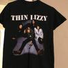 Хлопковая черная футболка с коротким рукавом для мужчин Thin Lizzy S-4XL AD406 Унисекс
