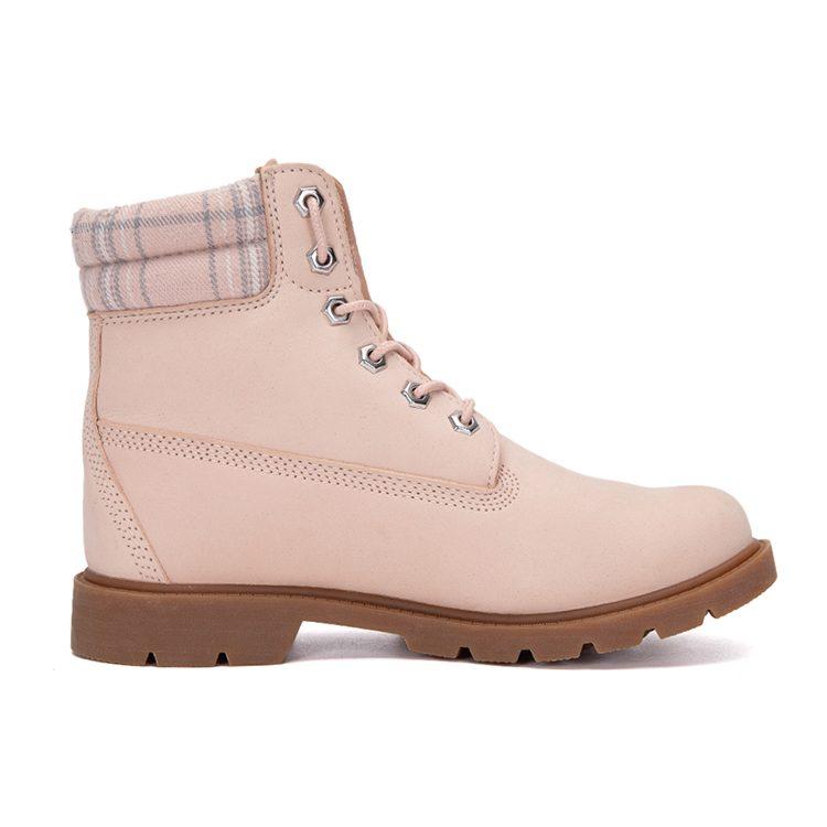 Timberland Lindon Woods Водонепроницаемый ботинок 6 дюймов 'Розовый нубук и печатный воротник' Женский A2BBR662
