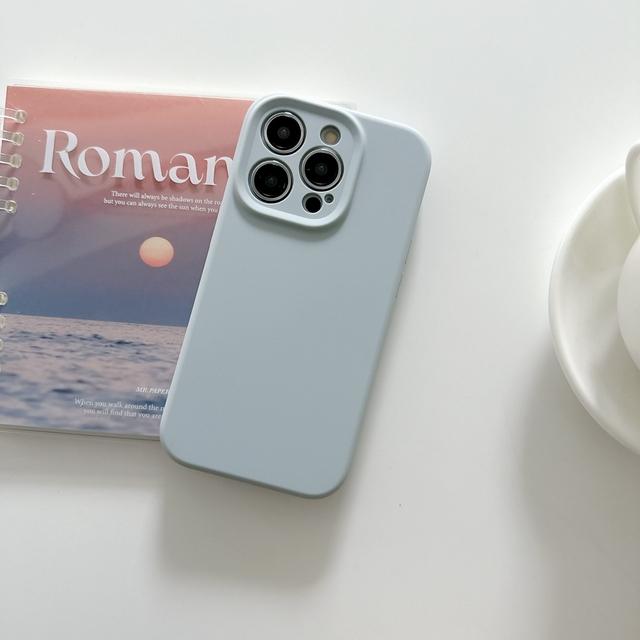 Жидкий силиконовый чехол для мобильного телефона для Iphone 14 13 12 Pro Max 14 Plus, защита камеры, подкладка из микрофибры, чехол «все включено»