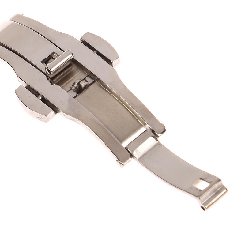 1 шт., нержавеющая сталь, застежка-бабочка, полированная кнопка, ремешок для часов, 15/17/19/21/23/25 мм, застежка для часов, аксессуары