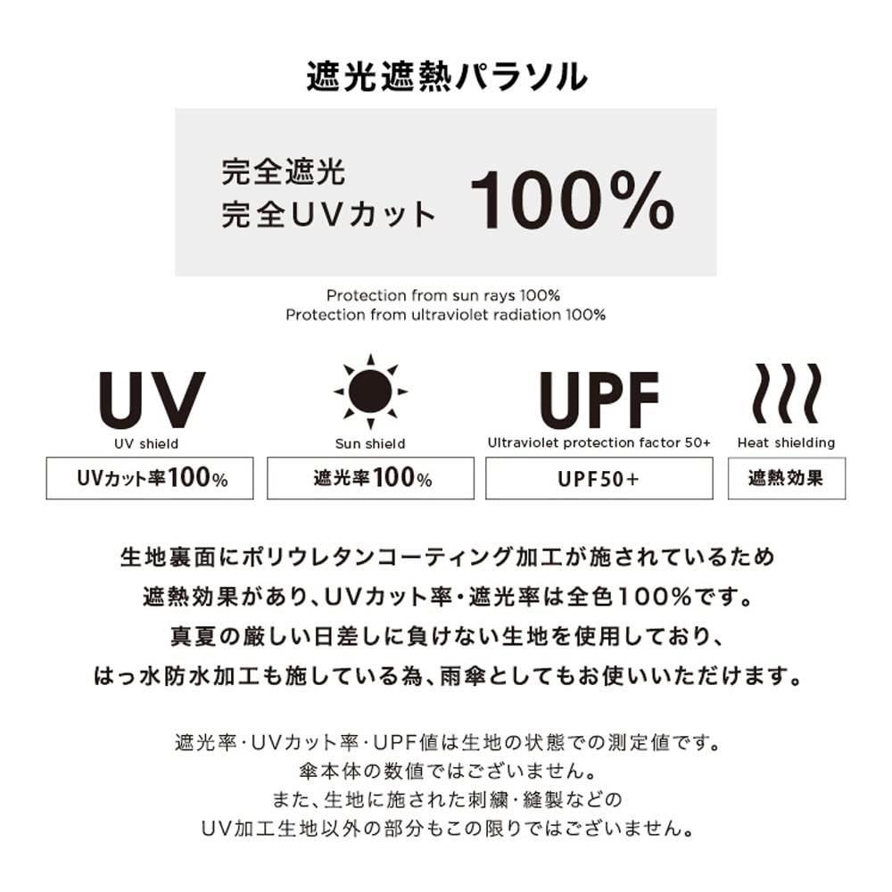 Folding Parasol with Star Pattern Scallop Full UV Suitable for Sun and Model [2022] Wpc. Women's Pattern, Mini, Off-White, 50cm, Blackout, 100%