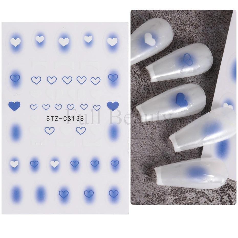 Летние цветочные и лиственные наклейки-водные слайдеры для дизайна ногтей в зеленом цвете