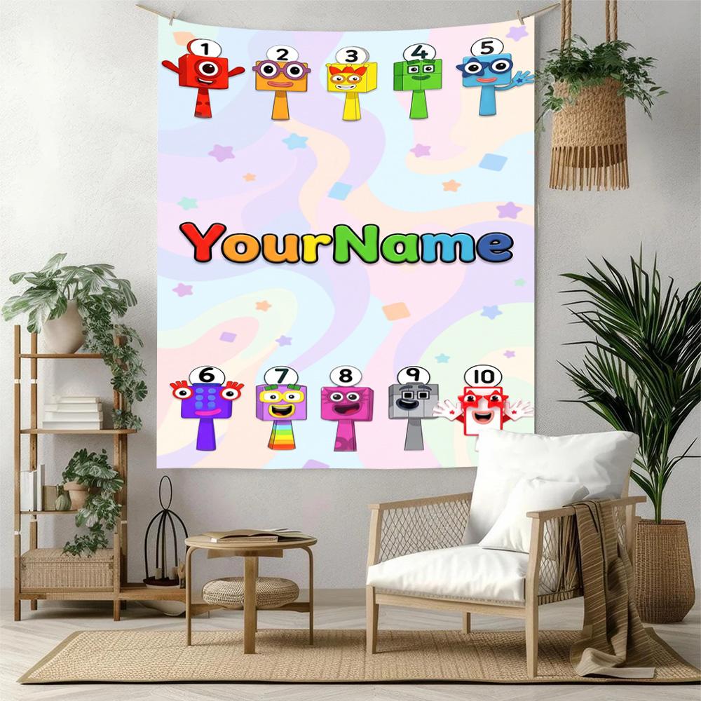 Numberblocks Custom Your Name Wall Decor Tapestry Art For Pet Memorial Birthdaywedding Party Backdrop Family Gift