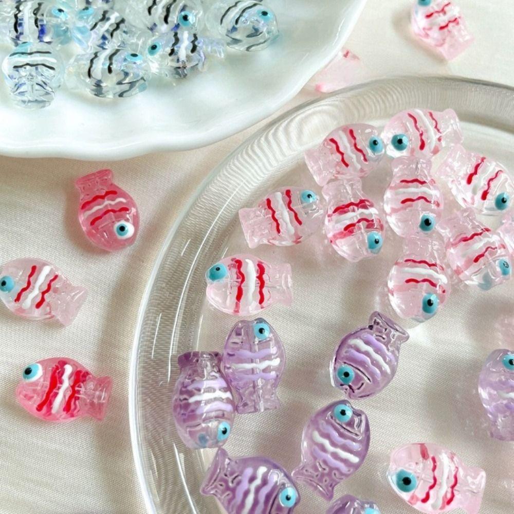 10pcs/set Handmade Craft Fish Shape Spacer Loose Beads Jewelry Making Material DIY Accessories