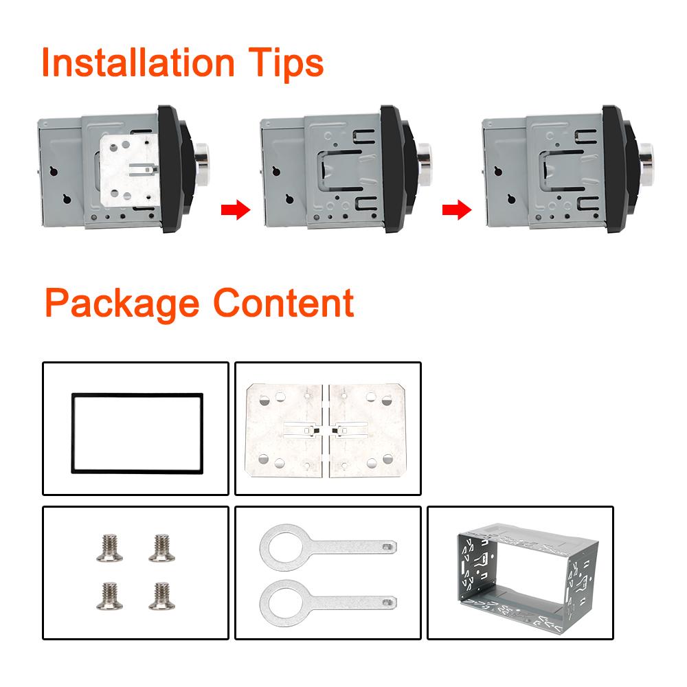 For 2Din Car DVD Radio Player 2Din Fittings Kit Auto Panel Audio Dash Mount Kit Box Universal Radio Head Unit Installation Frame