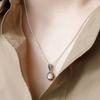 J.Lauren Pink Moonstone Marcasite Silver Necklace Bn0517
