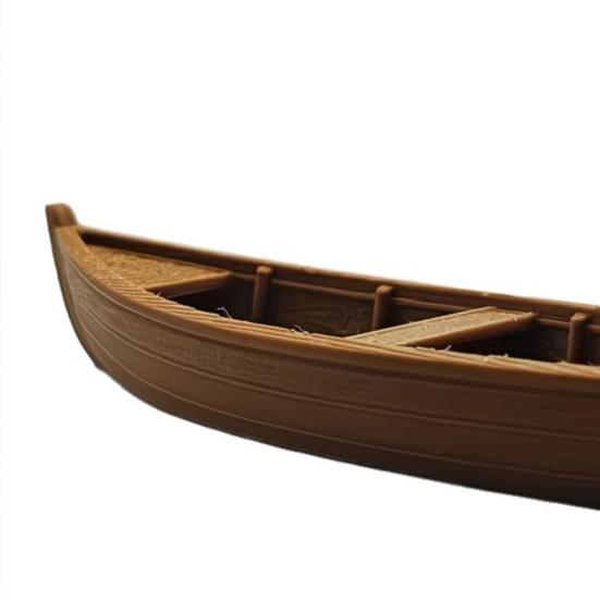 3D Printed Vintage Wooden Boat Model Rustic Old Fishing Ship Figurine for Display Shelf Nautical Decor for Fisherman Hobbyist Gift