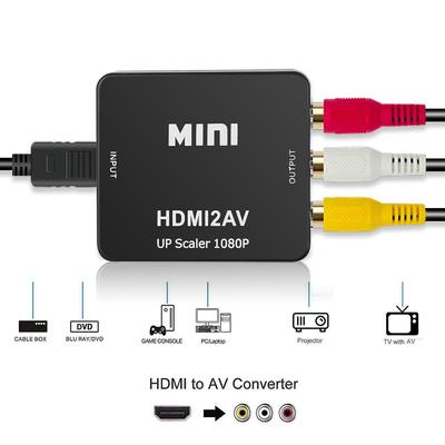 HDMI-совместимый конвертер RCA AV/CVSB L/R Video Box HD 1080P 1920*1080 60 Гц HDMI2AV Поддержка NTSC PAL Выход HDMIToAV