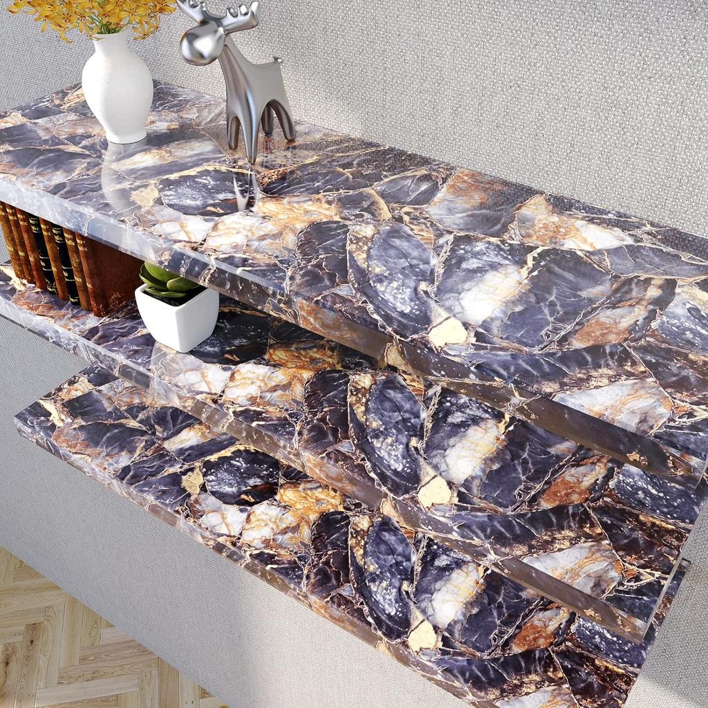 40cm Width Marble Self Adhesive Wallpaper Vinyl Wall Stickers Waterproof Contact Paper For Kitchen Decorative Film Home Decor