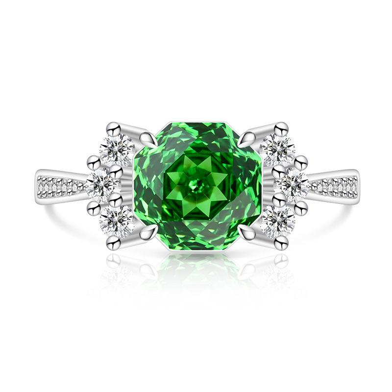 Light Sweet 925 Silver Rose Cut High Carbon Diamond Candy Design Sense Women's Ring Jewelry