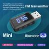 LCD Digital Car Bluetooth 5.3 Transmitter Receiver Handsfree Call Mini USB Power Car Kit Wireless Auto Audio For Car Fm Radio