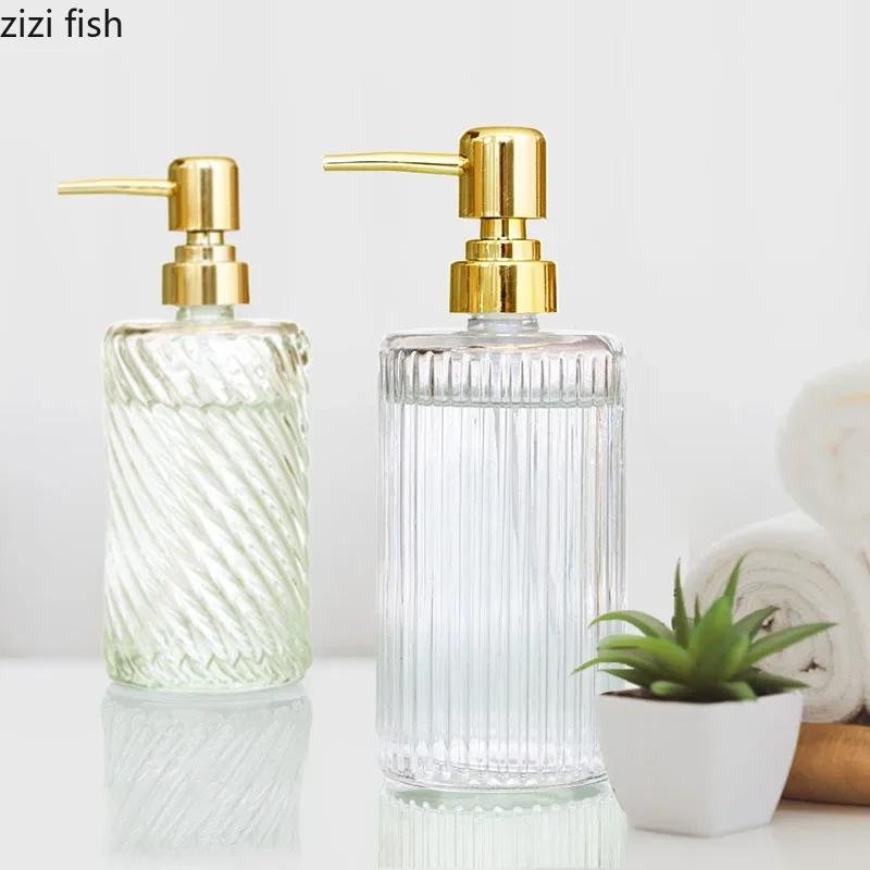 Стеклянная бутылочка для лосьона-антисептика для рук Металлическая керамическая подставка Коричневый Желтый Нажимной тип Бутылочка для шампуня Диспенсер для мыла в ванной Комнатная декорация