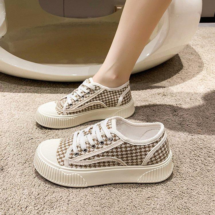 Парусиновые туфли детские 2025 весна новые туфли с круглой головкой и тысячей птиц легкие повседневные спортивные туфли для сноуборда женские смешанная партия