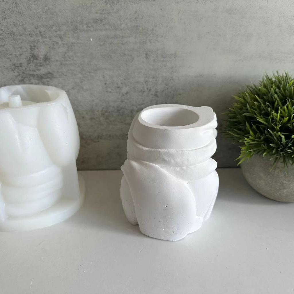 Сделай сам горшок Санта-Клауса с отверстиями силиконовая форма рождественский горшок гипсовая цементная форма